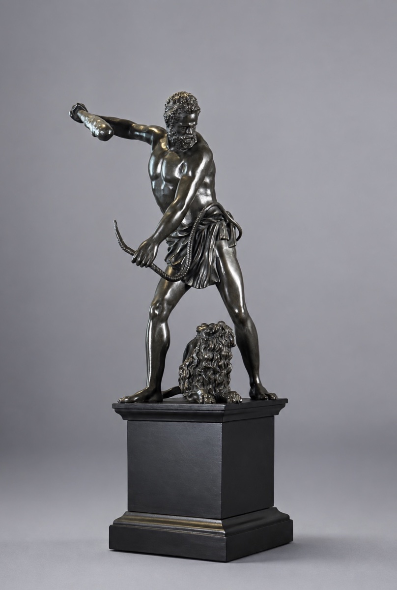 Hercule brandissant la massue, d'après le modèle de Giambologna. XIXe siècle. 