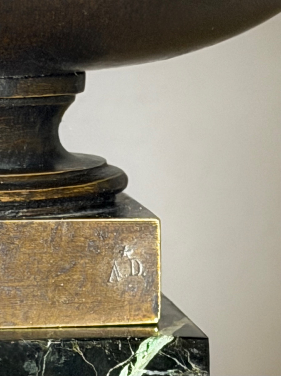 A Pair Of Patinated Bronze Tazze By Auguste-maximilien  Delafontaine. Mid-19th Century. -photo-1