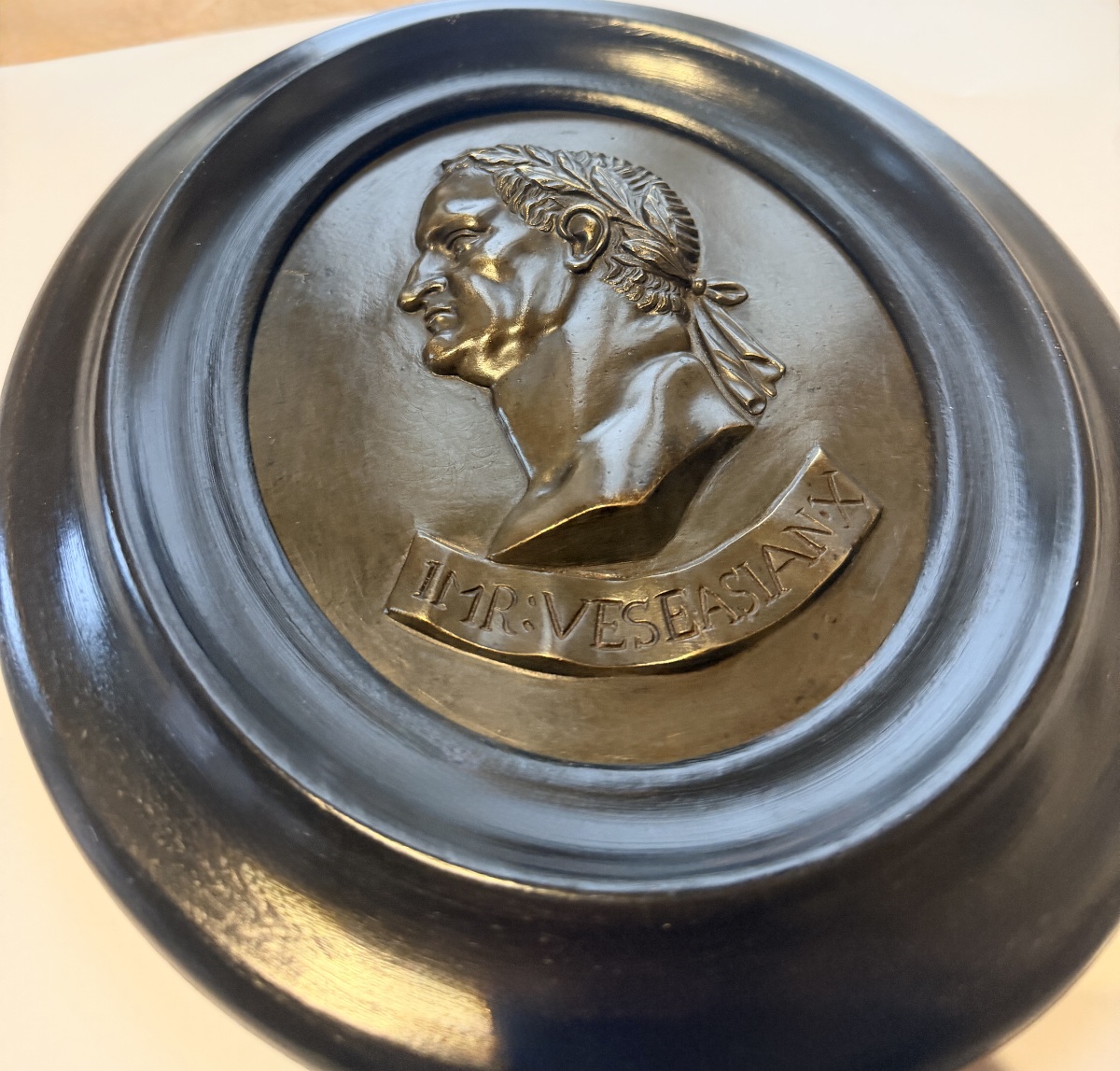 Bronze Medallion Depicting The Emperor Vespasian. Italien School, 19th Century-photo-4