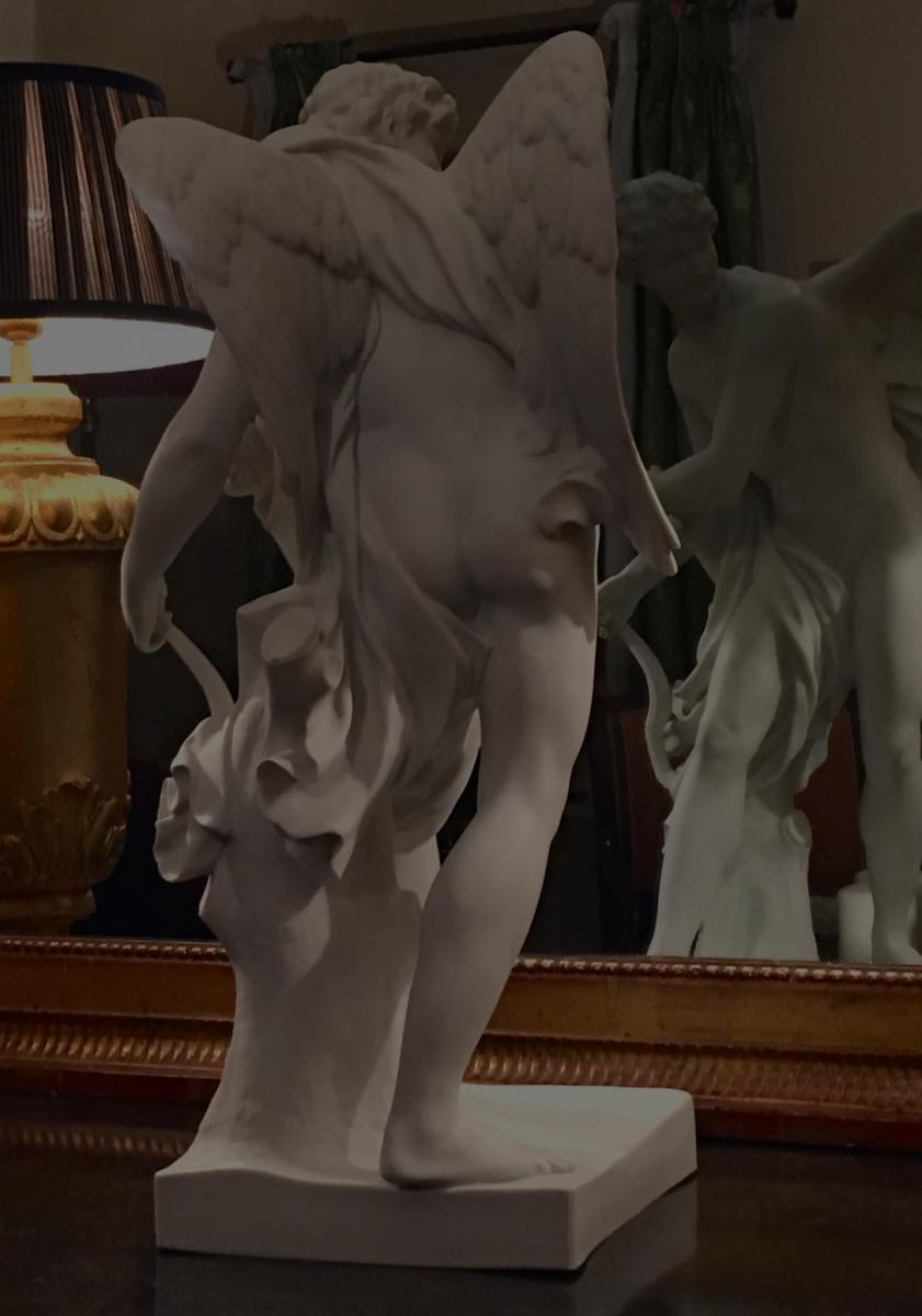 D'Après Simon-Louis Boizot, Cupidon. Grande Statuette En Biscuit. Sèvres, Fin Du XIXe Siècle.-photo-4
