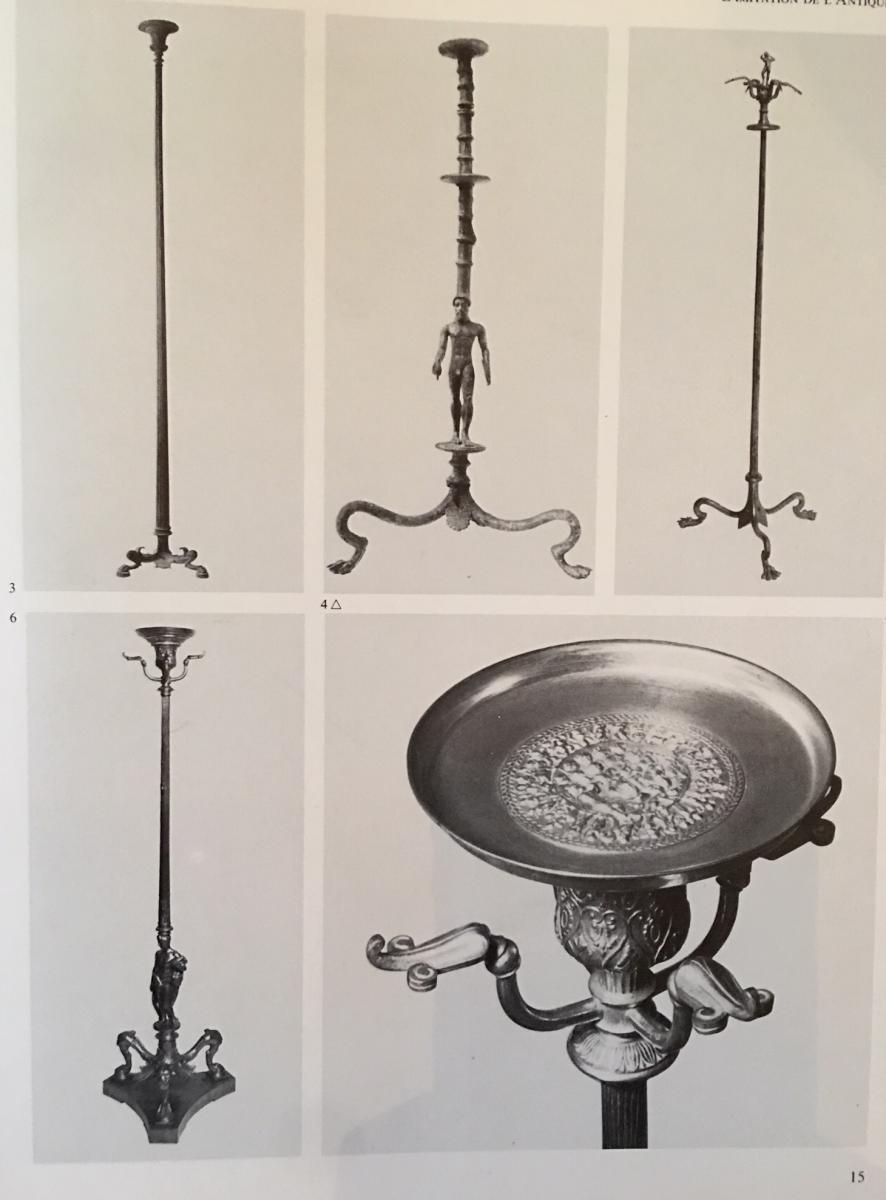 Porte-torchère à l'Antique En Bronze Patiné. XIXe Siècle, Vers 1870.-photo-3