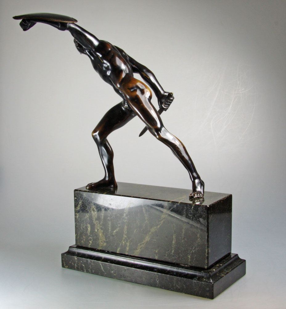 Bronze Représentant Le Gladiateur Borghèse d'Après l'Antique.-photo-2