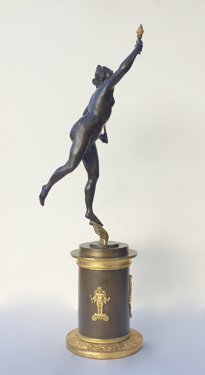 D'Après Jean De Bologne. Allégorie De La Fortune En Bronze Patiné.  XIXe Siècle.-photo-1