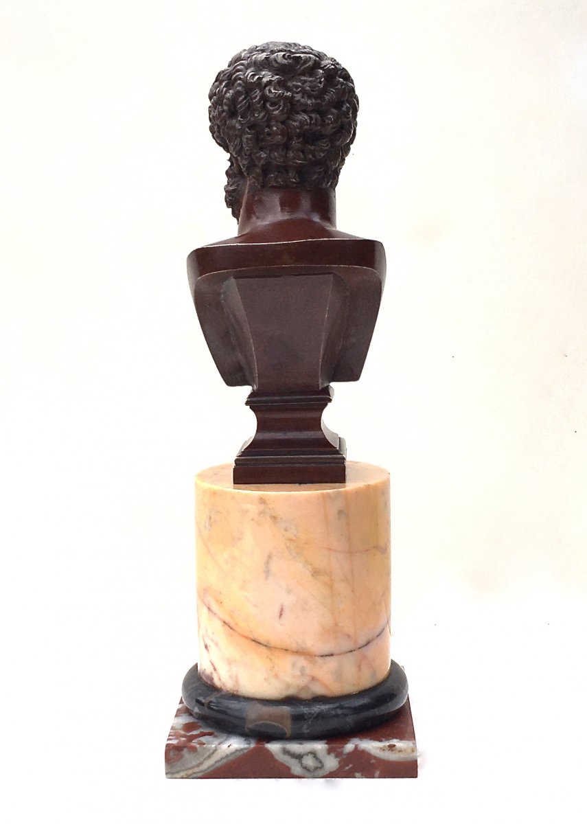 Buste En Bronze Représentant l'Empereur Romain Lucius Verus. d'Après l'Antique, Vers 1860.-photo-3
