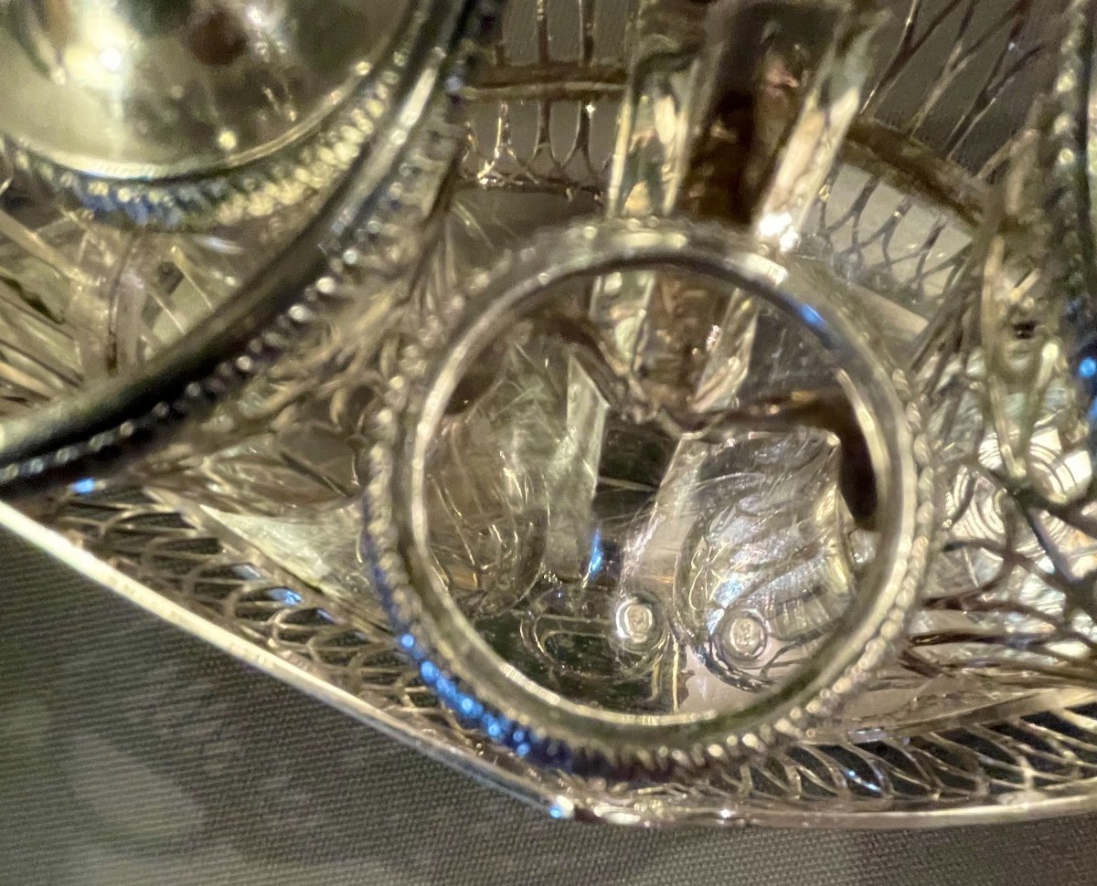 Huilier Empire Et Ses Bouchons En Argent Et Verre Par Orfèvre JBC. Paris, 1798-1809-photo-7