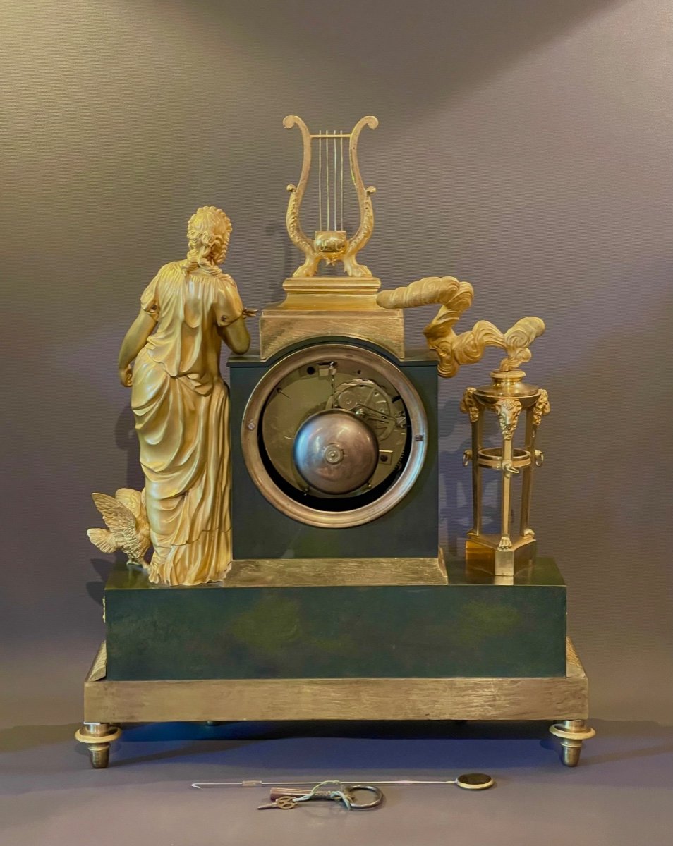 Importante Pendule D’époque Empire Figurant Erato. Antoine-André Ravrio. -photo-4