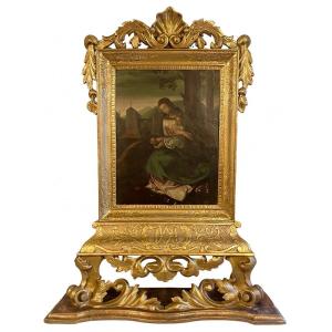 Flemish School Circa 1600. The Virgin And Child. Oil On Copper.