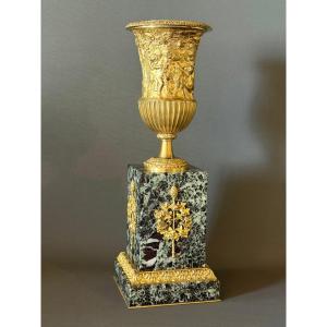 Grand vase Campana en bronze doré. Époque Napoléon III