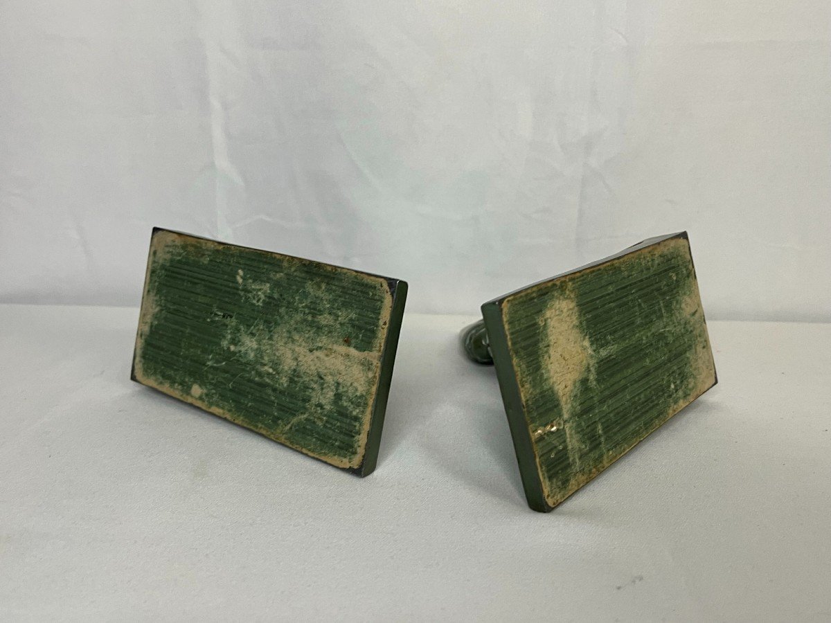 Le Verrier (max), Pair Of Middle Ages Women's Bookends Circa 1930-photo-3