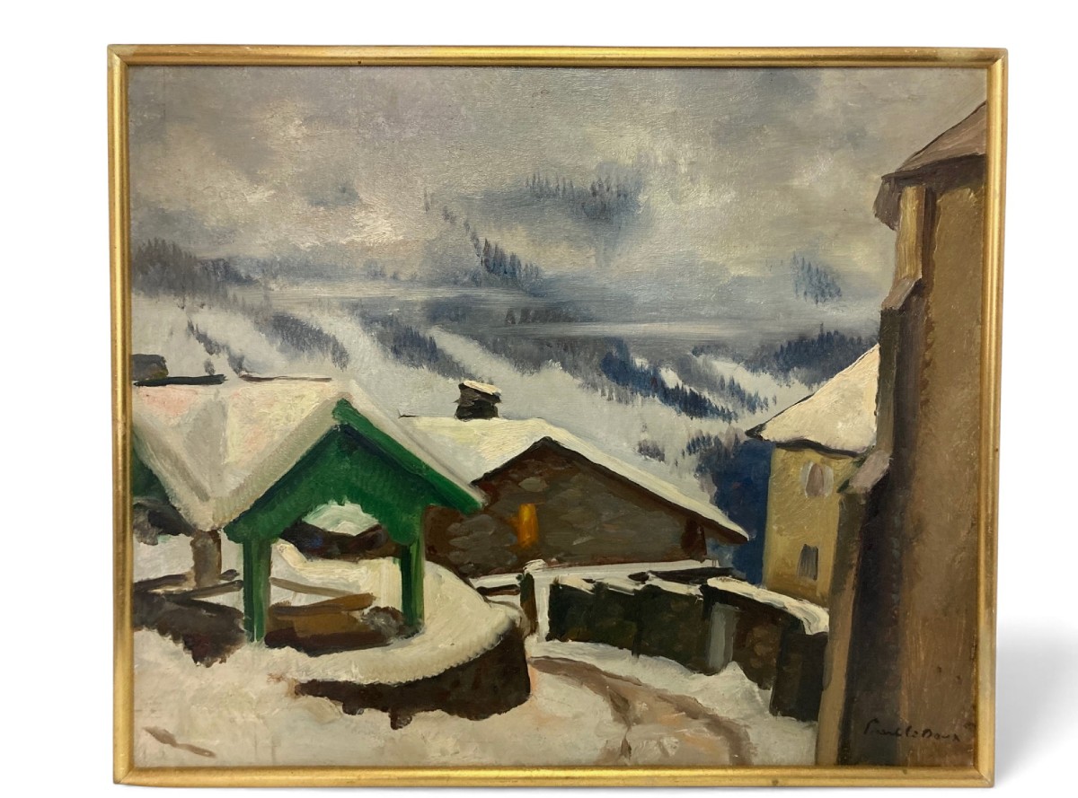 Picart Le Doux (charles), Oil On Panel Snow Landscape Signed 1937