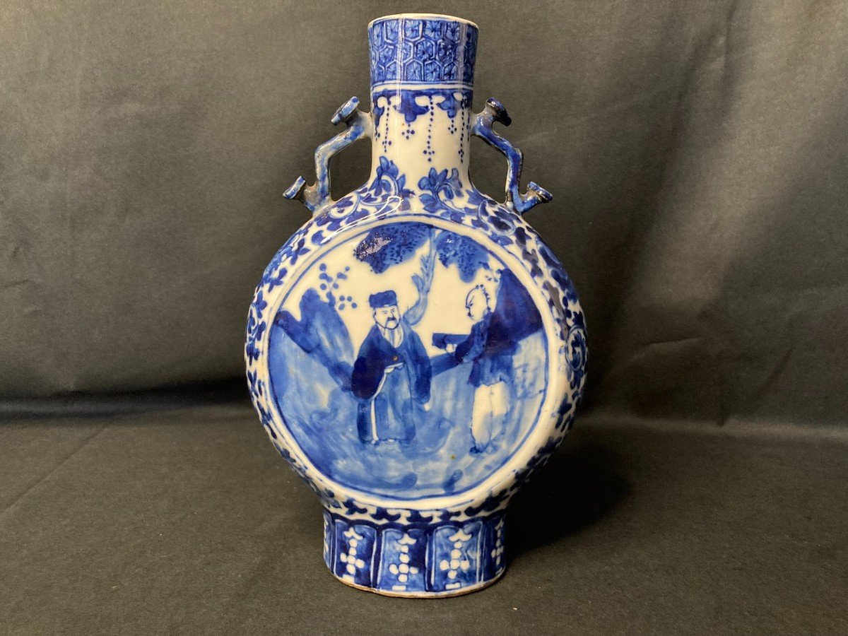 Chine, Ancien Vase Gourde En Porcelaine Signature XIXème-photo-3