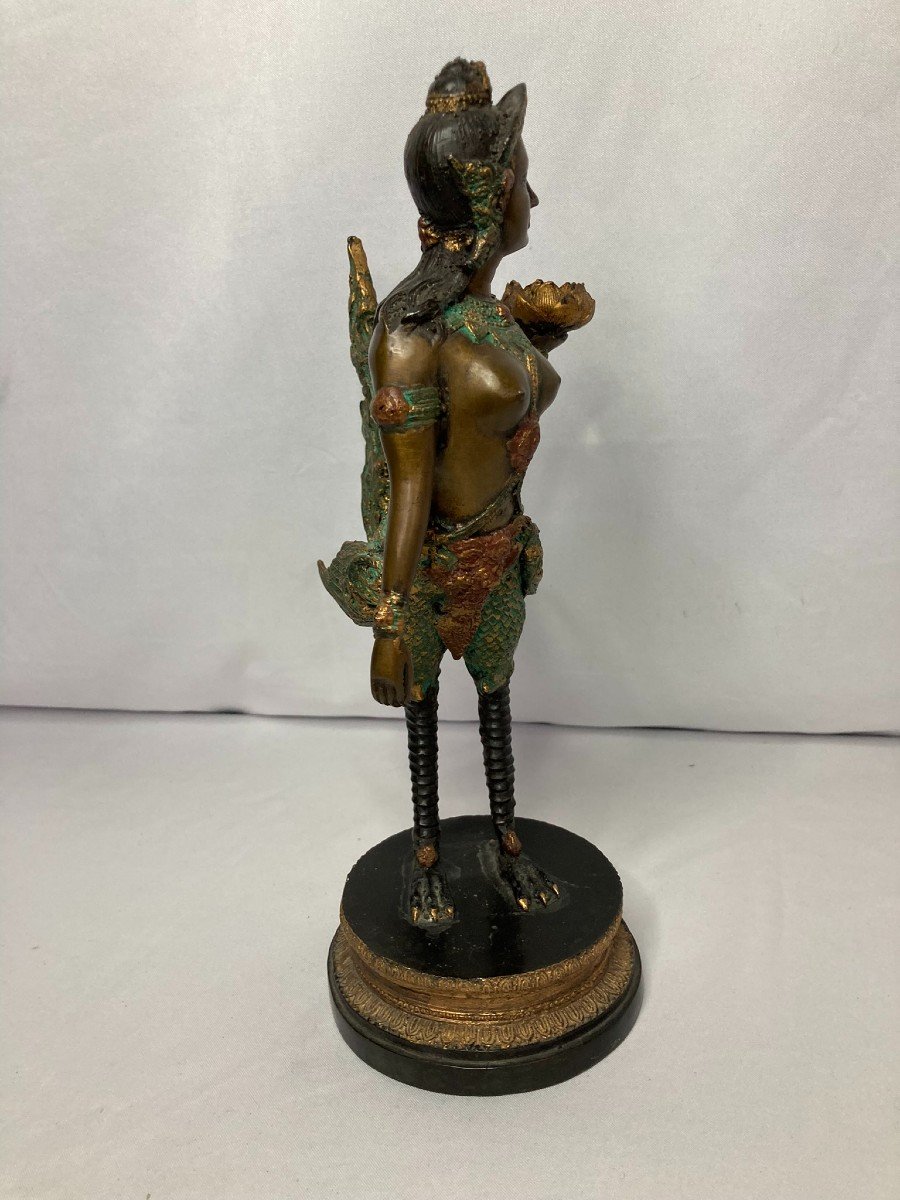 Indochina Bronze Figuring A Woman With Hen's Feet Early 20th Century-photo-4