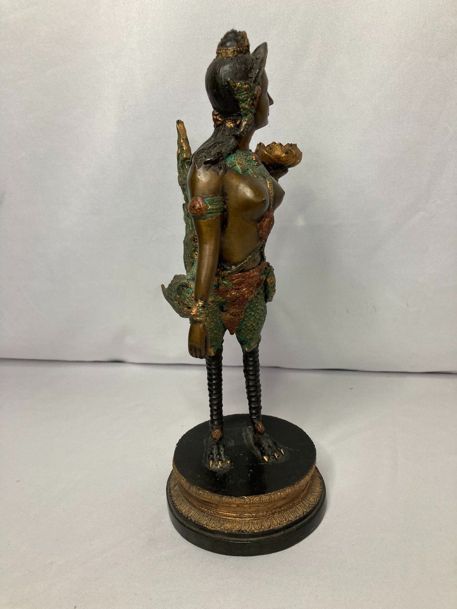 Indochine Bronze Figurant Une Femme Aux Pattes De Poule Début XXème-photo-4