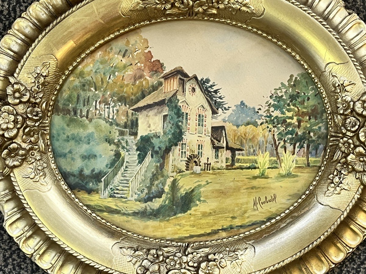 Combastel (magdeleine), Watercolor House At The Mill Late 19th Century-photo-4