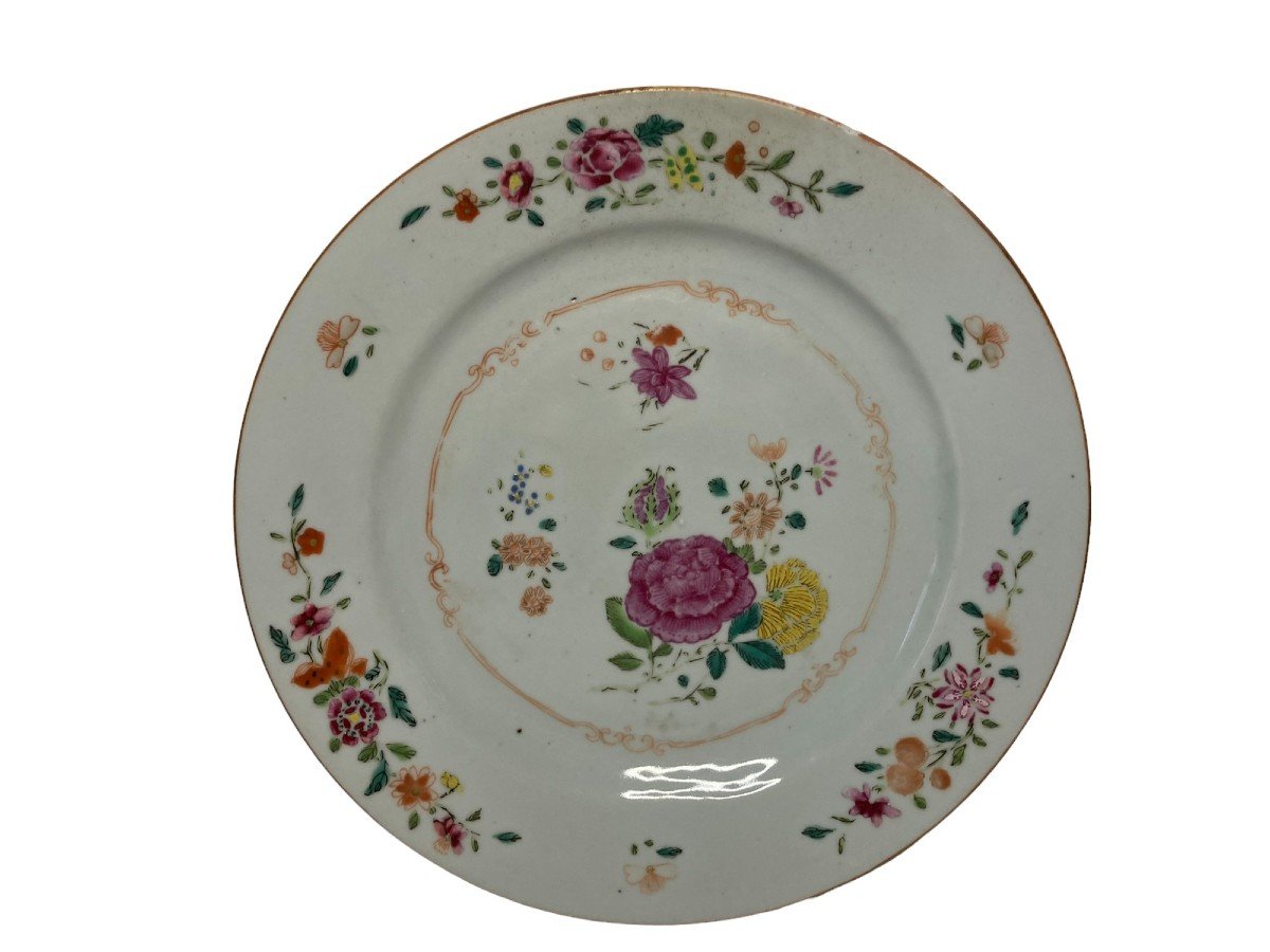 Compagnie Des Indes, Porcelain Plate With Peonies, 18th Century -photo-2