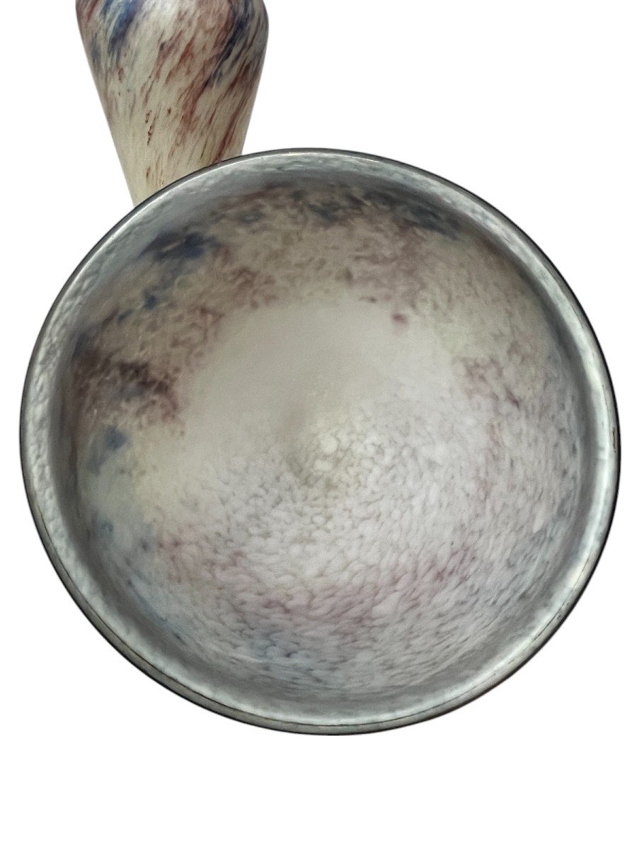 Art Nouveau, Lampe Champignon Le Verre Français Schneider Vers 1920-photo-6