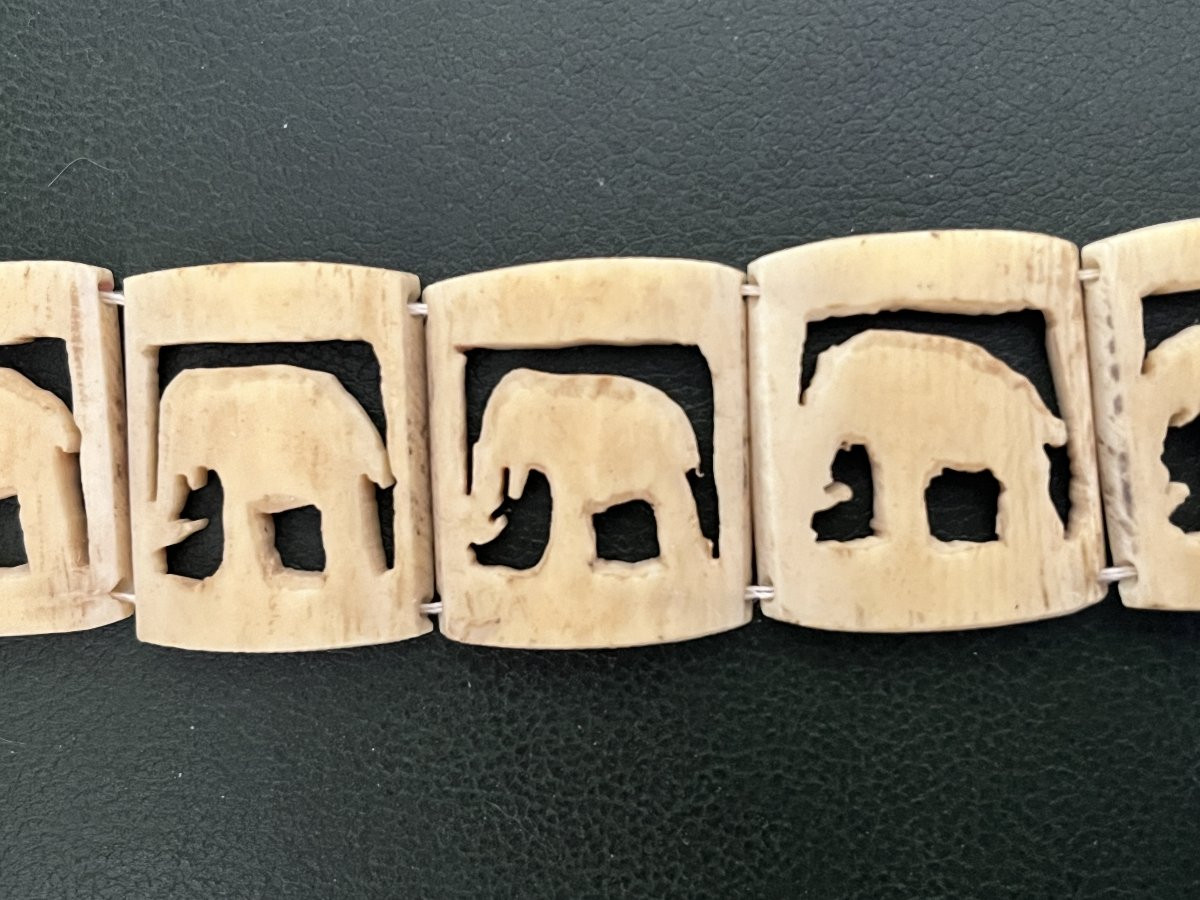 Antique Articulated Ivory Bracelet From India, Early 20th Century -photo-4