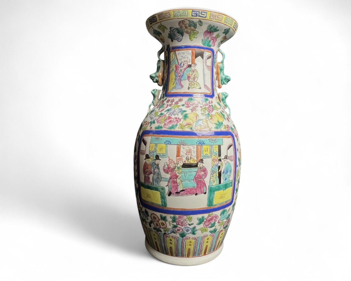 China, Important Famille Rose Vase With Tongzhi Stamp, Early 20th Century-photo-2