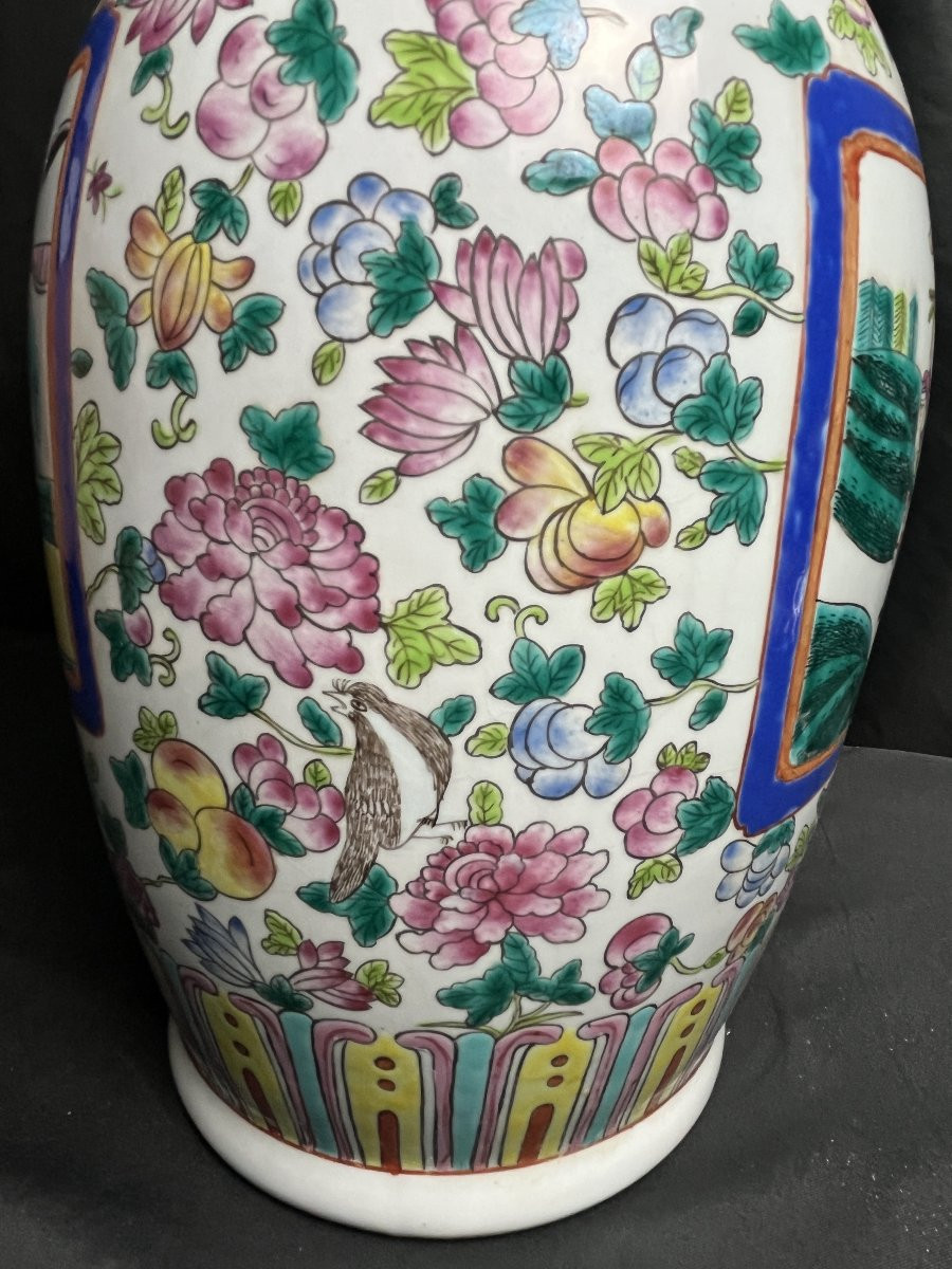 China, Important Famille Rose Vase With Tongzhi Stamp, Early 20th Century-photo-4