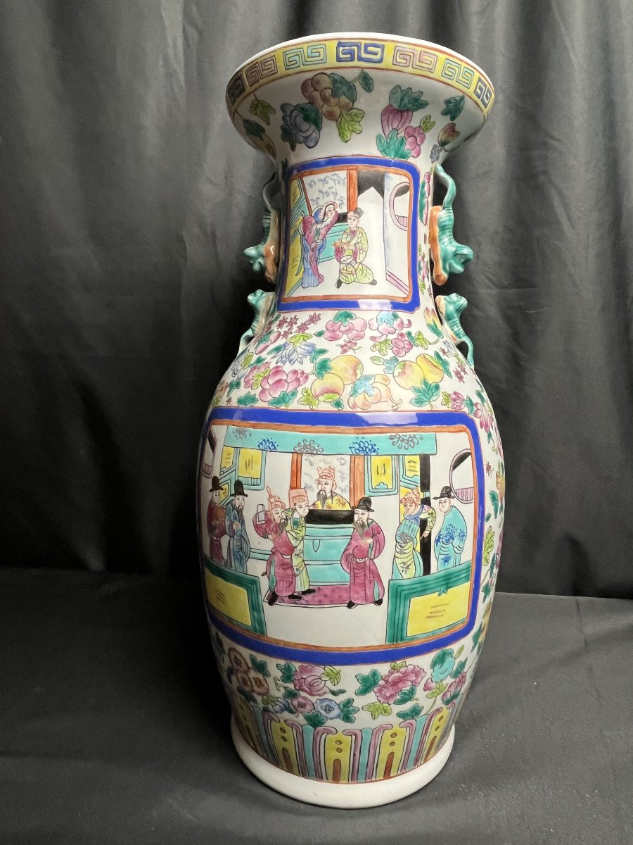 China, Important Famille Rose Vase With Tongzhi Stamp, Early 20th Century-photo-2
