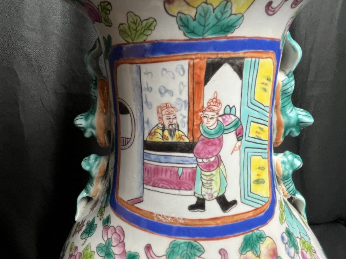 China, Important Famille Rose Vase With Tongzhi Stamp, Early 20th Century-photo-4