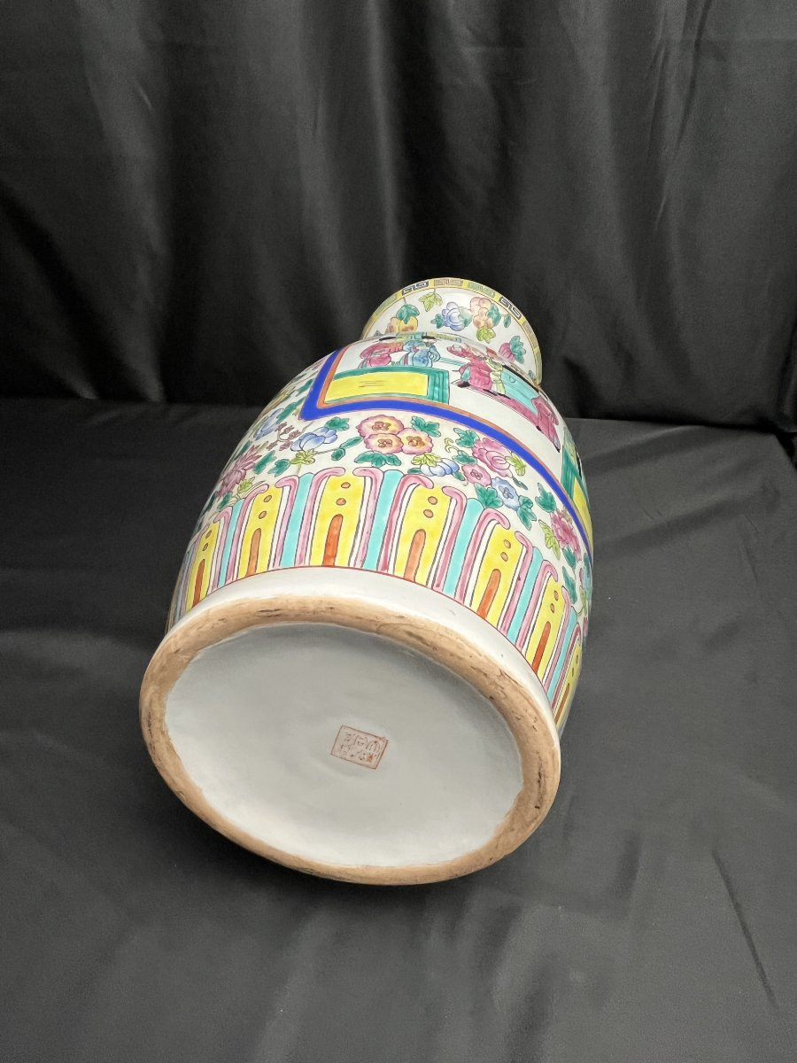 China, Important Famille Rose Vase With Tongzhi Stamp, Early 20th Century-photo-8