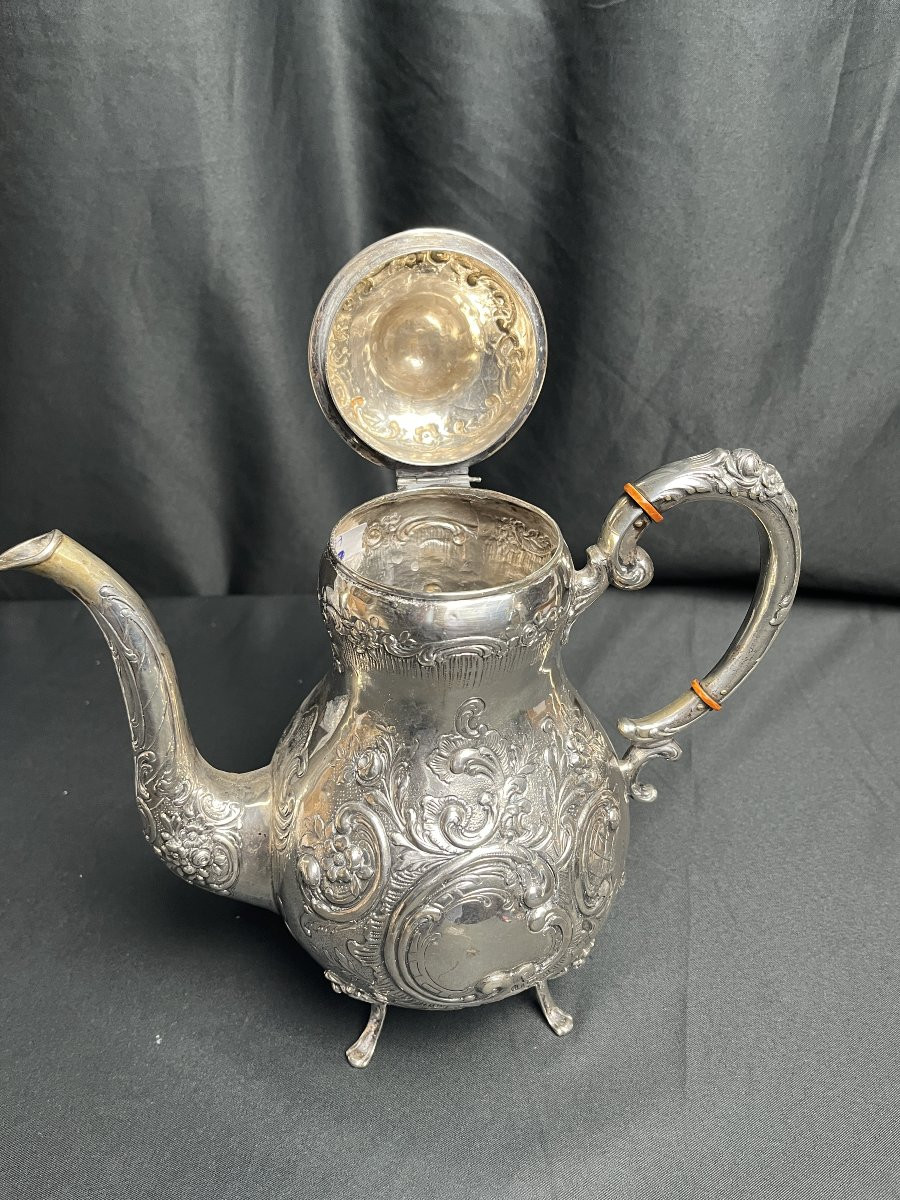 Silverware, Teapot Jug 800 Amd Germany Late 19th Century-photo-3