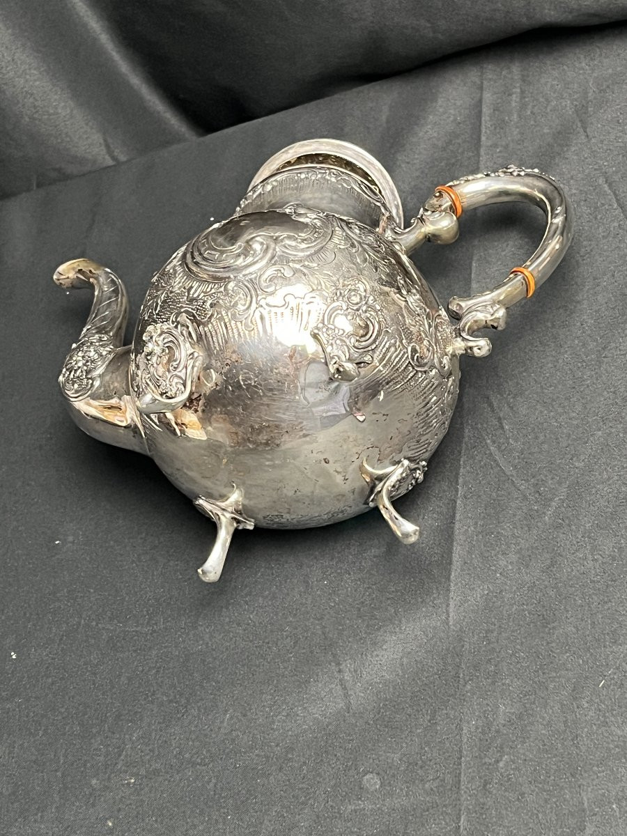 Silverware, Teapot Jug 800 Amd Germany Late 19th Century-photo-6