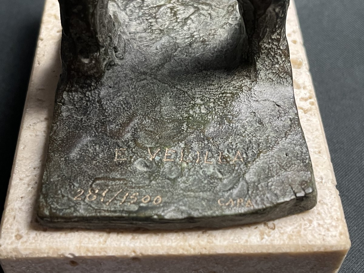 Velilla Ubago, Bronze Sculpture “pídola” Signed And Numbered, 20th Century-photo-1