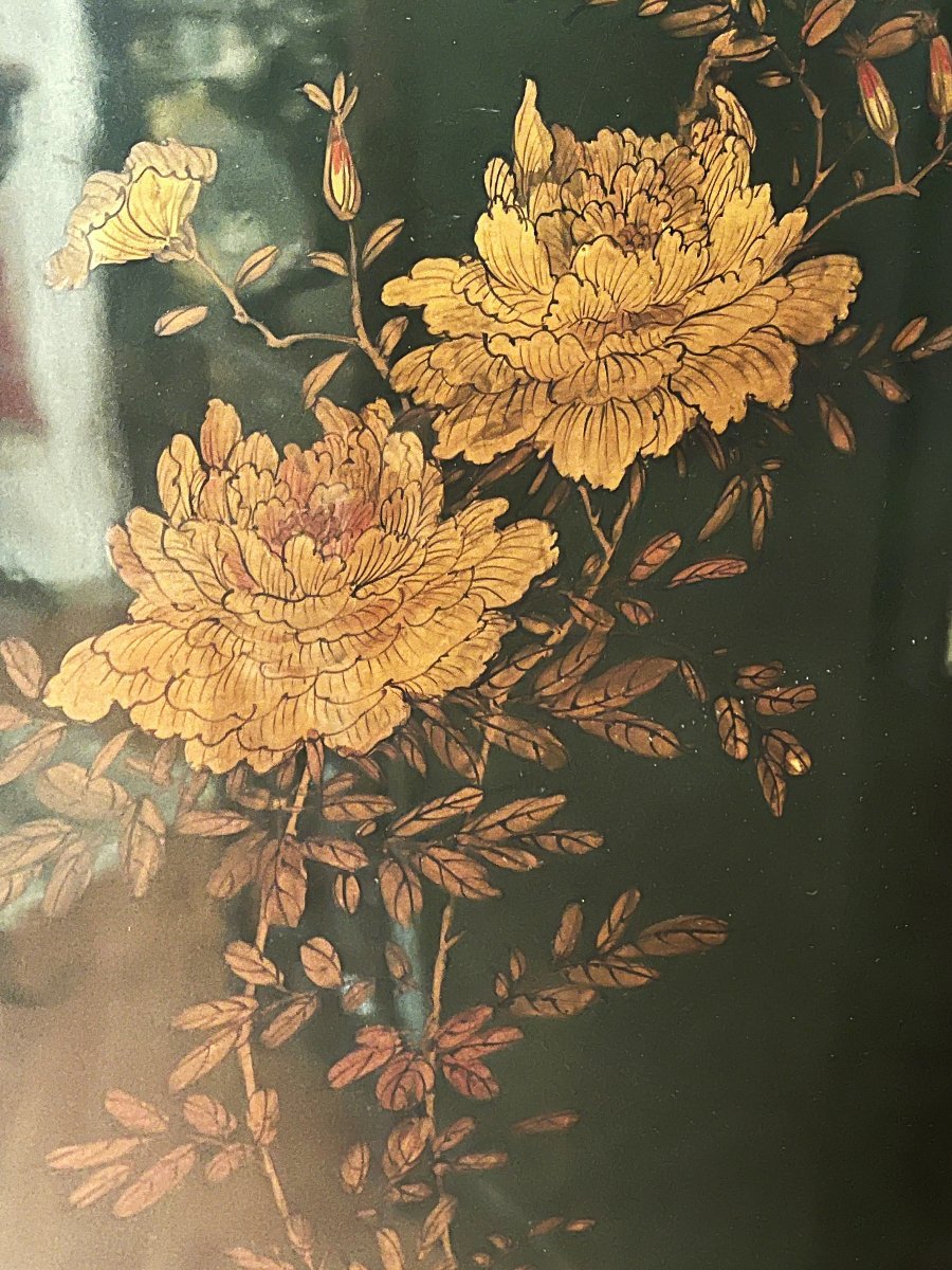 Asia, Cabinet Furniture Lacquered Wood Rich Decoration Animated Scenes 20th Century-photo-2