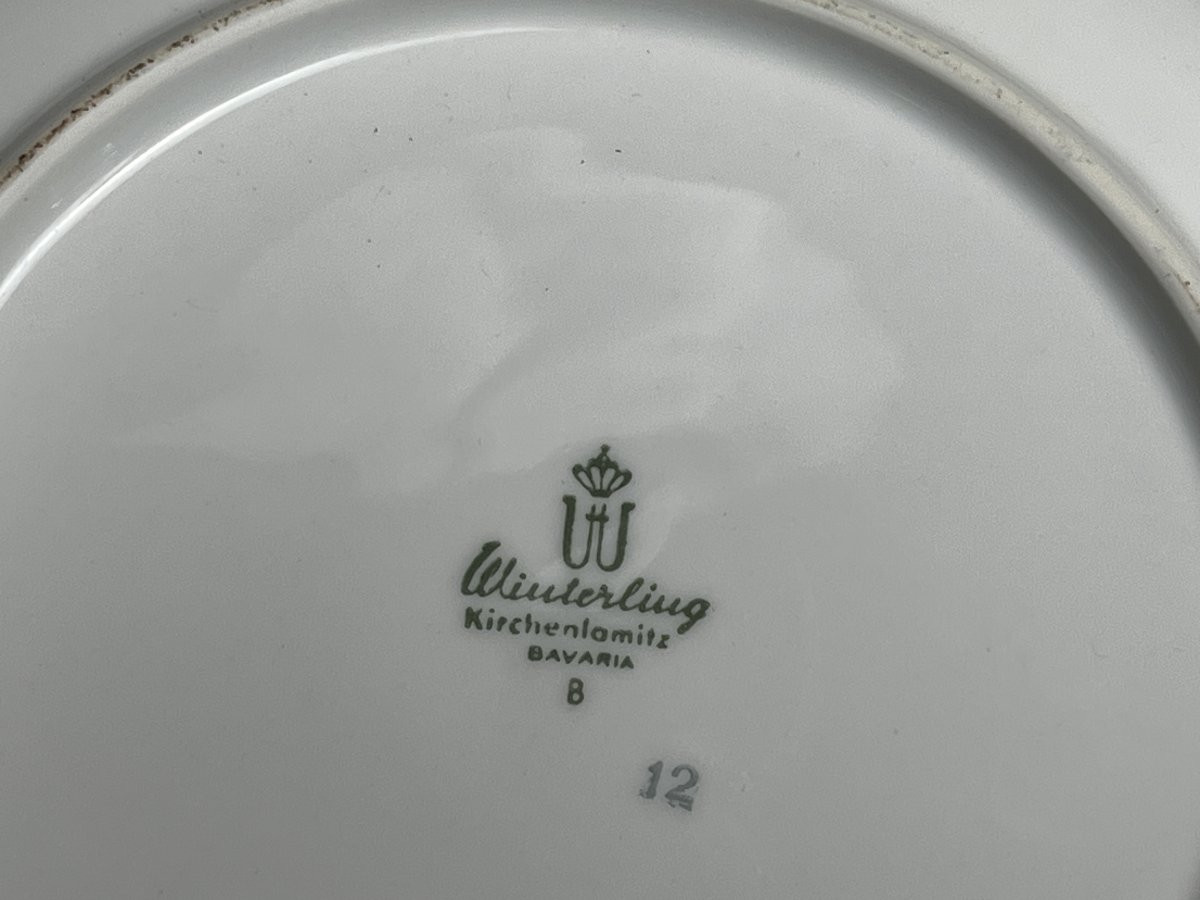 Tableware, 25-piece Service, White Porcelain And Fine Gold Winterling, 20th Century-photo-1