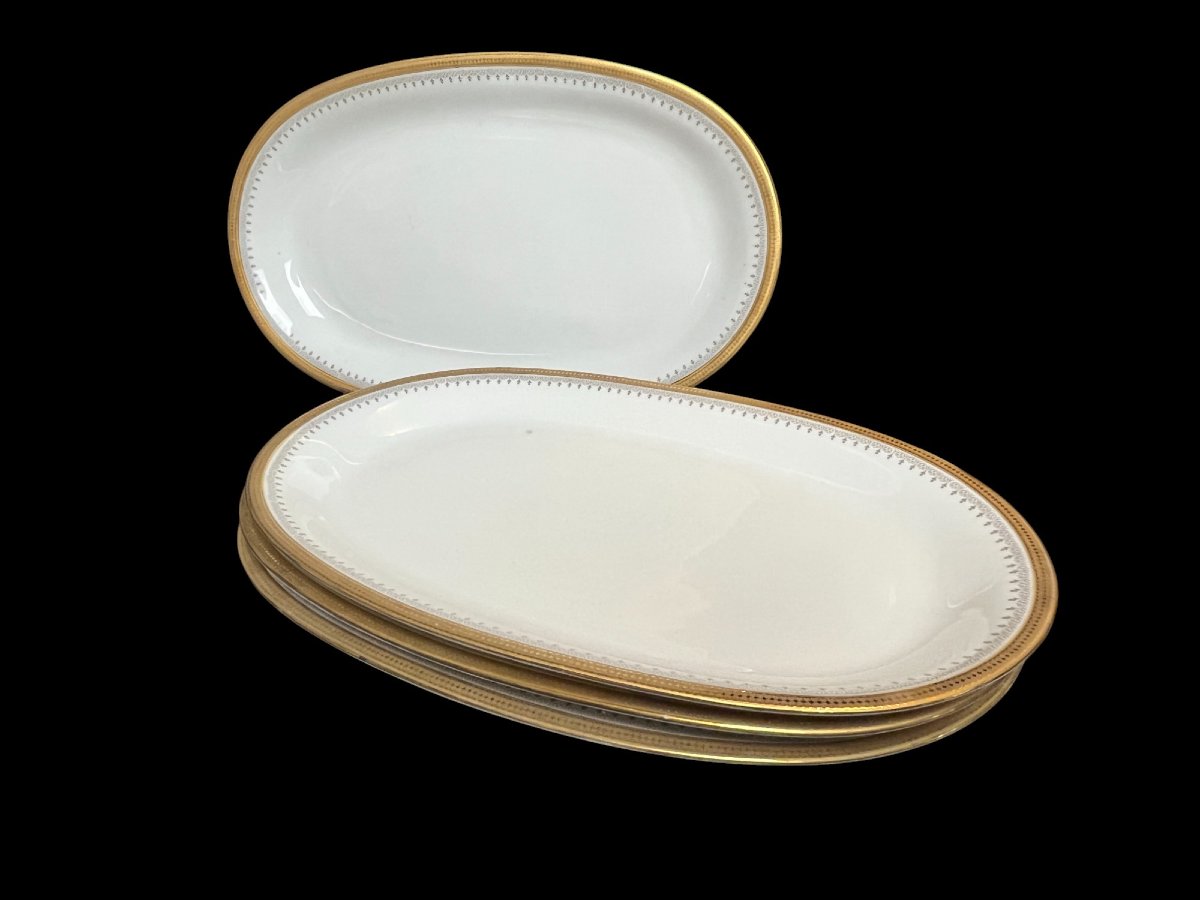 Tableware, 25-piece Service, White Porcelain And Fine Gold Winterling, 20th Century-photo-7