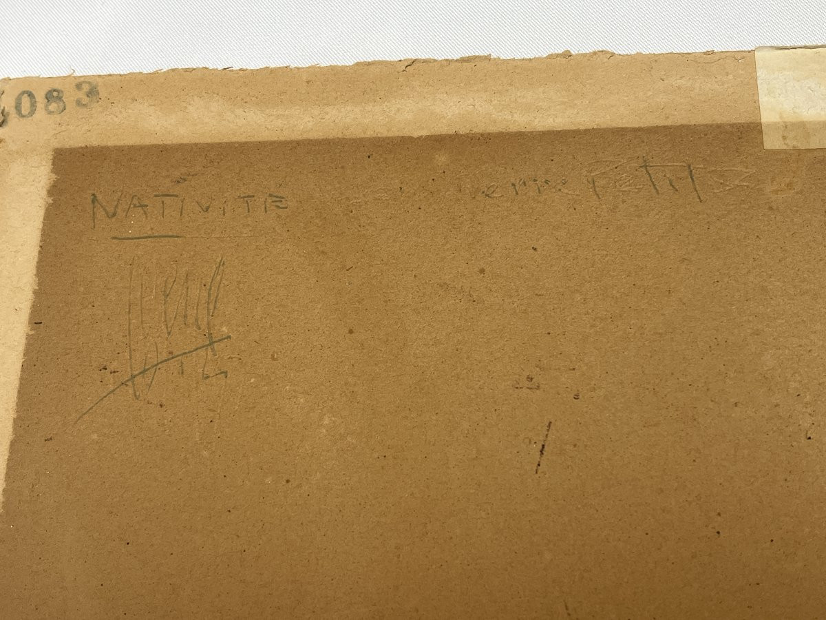 Pierre Petit, Oil On Cardboard Nativity Signed Dated 1953-photo-6