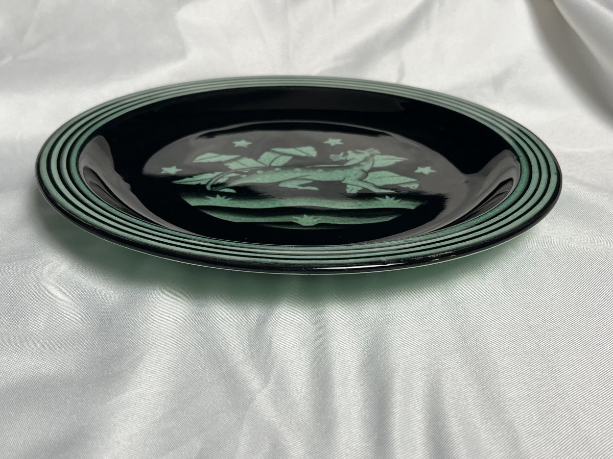 Collection, assiette art déco Panthère par Ilse Claesson Suède début XXème-photo-3
