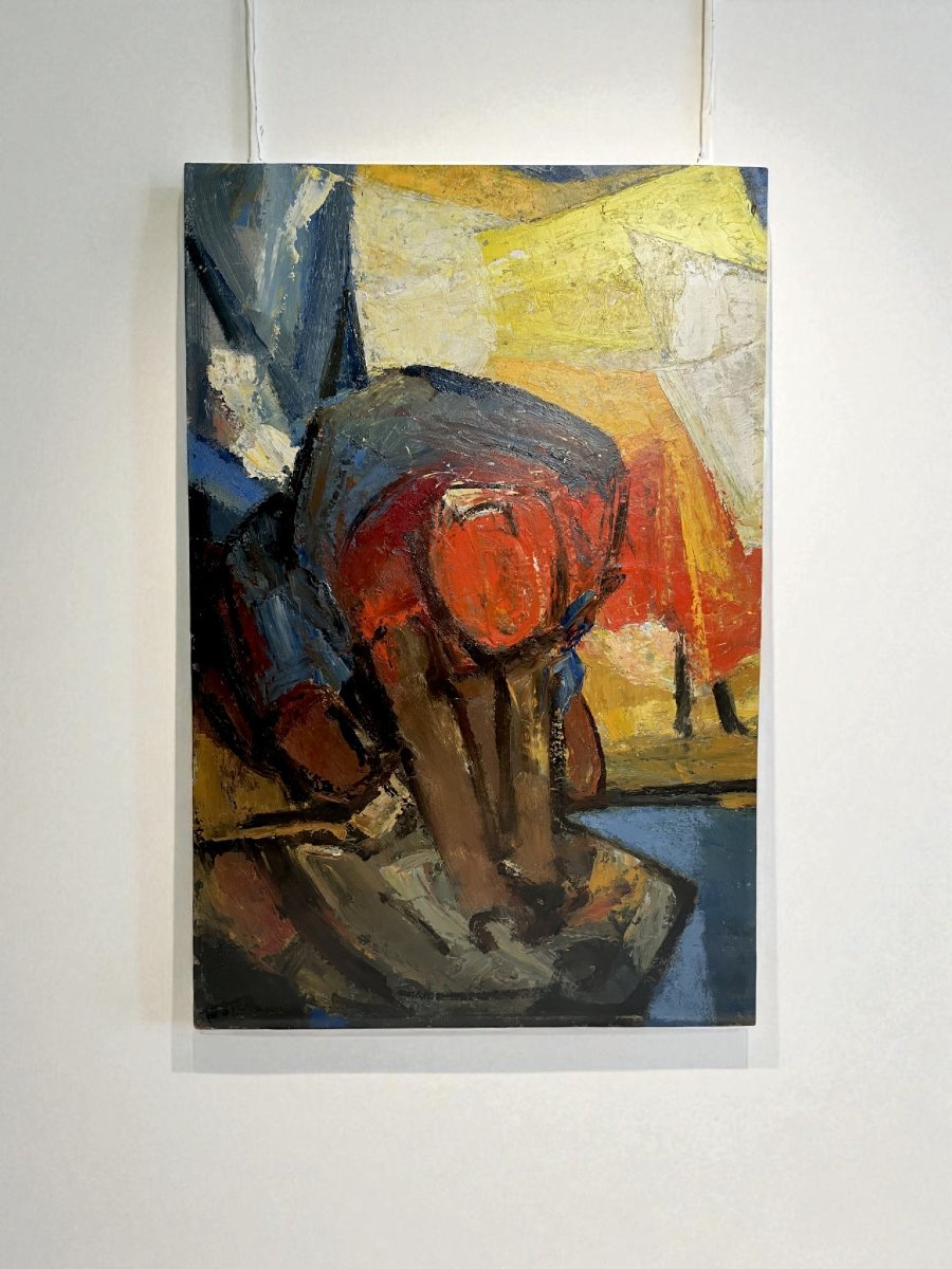 Tester Jefferson, Oil On Panel The Washerwoman Circa 1950-photo-3