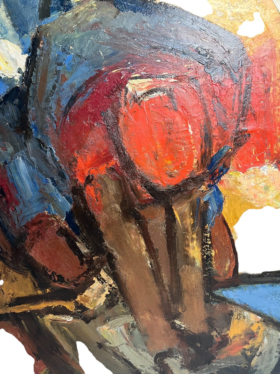 Tester Jefferson, Oil On Panel The Washerwoman Circa 1950-photo-1