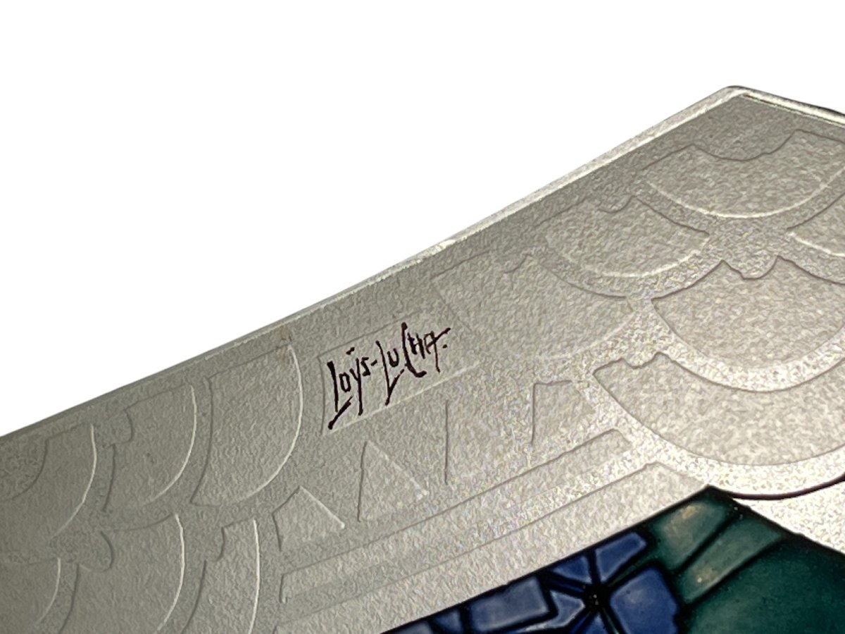 Art déco, suspension verre émaillé signée Los Lucha vers 1930-photo-2