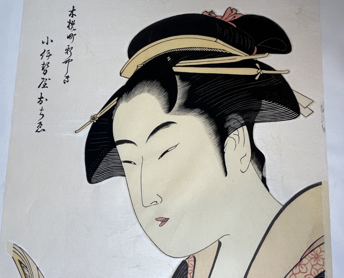 Japanese Print, Portrait Of A Woman By Utamaro Kitagawa, 19th Century -photo-5