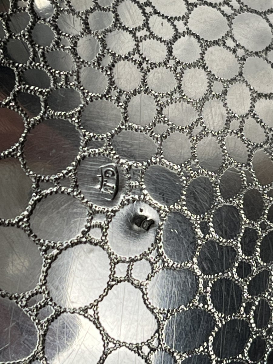 Encrier sphérique tripode argent Minerve cartouche fin XIXème-photo-1