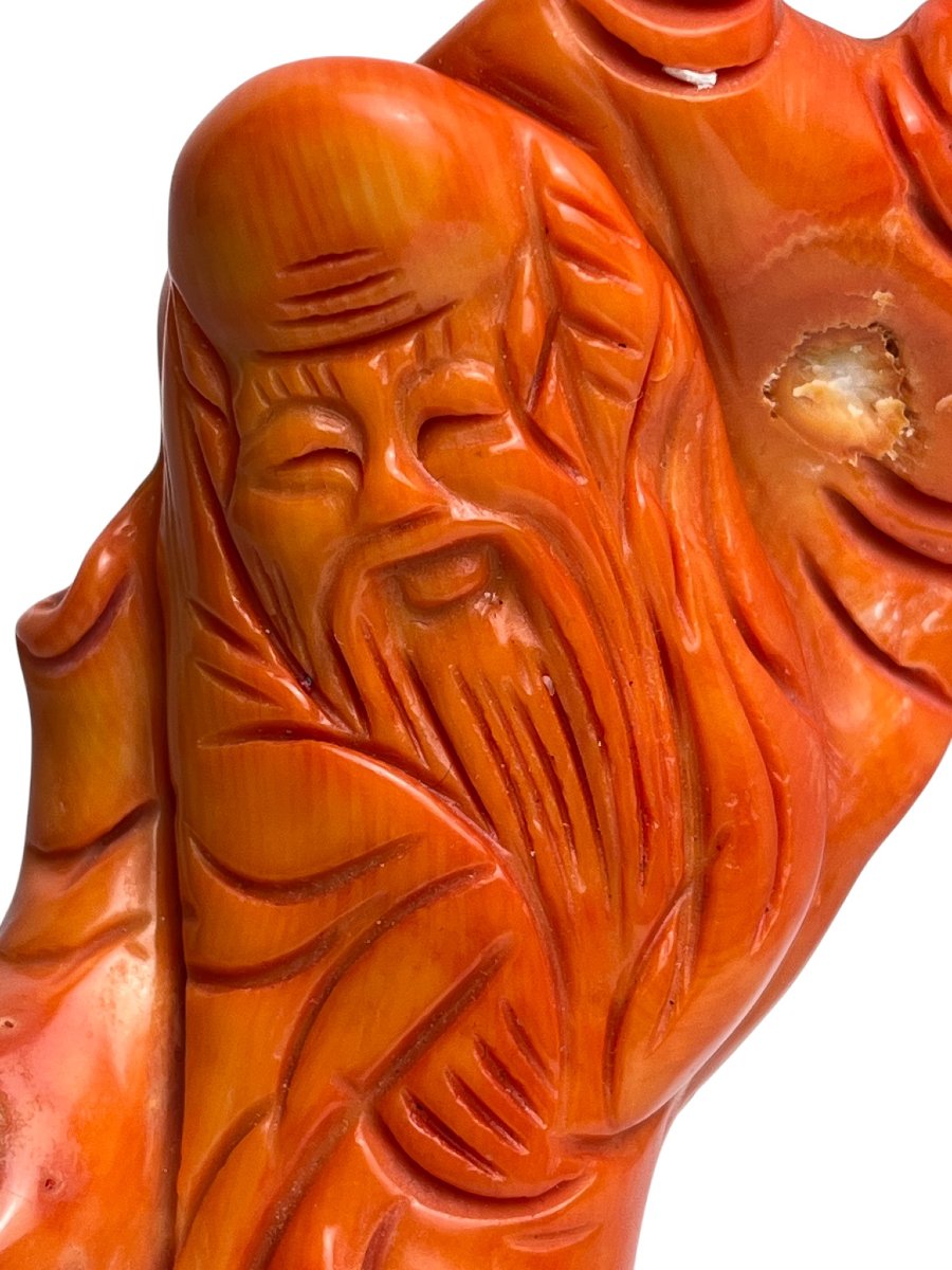 Chine Groupe en corail rouge Shoulao expertisé XXème-photo-4