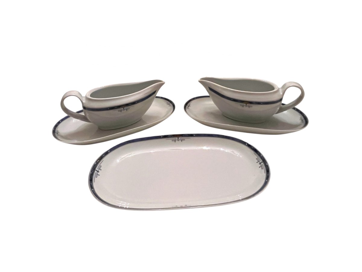 Tableware, Complete 94-piece Limoges Porcelain Dinner Service, 20th Century-photo-6