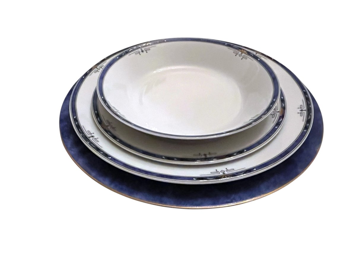 Tableware, Complete 94-piece Limoges Porcelain Dinner Service, 20th Century-photo-7