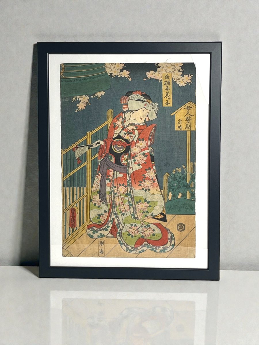 Japan, Print Signed Toyokuni III Actor Onoe Kikugoro Iv, 1860-photo-6