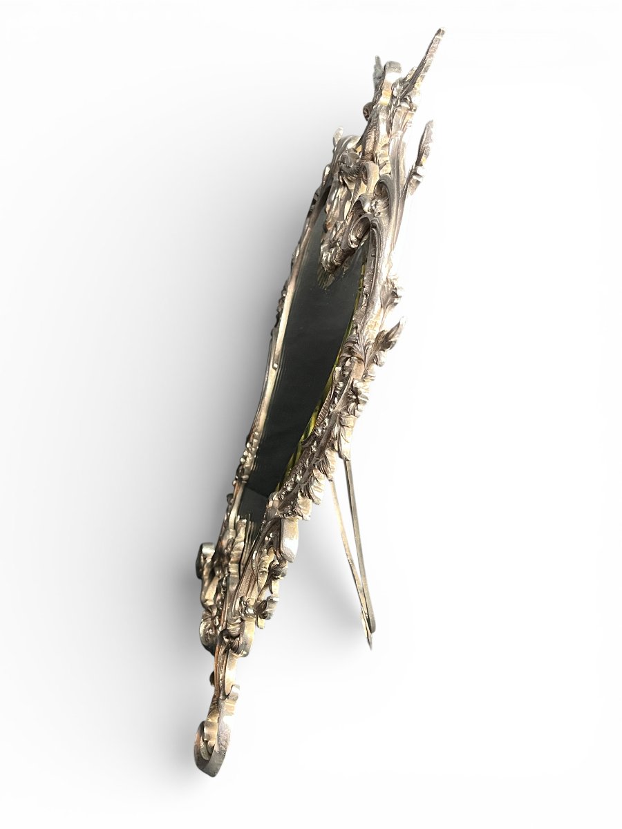 Louis XV Style Silvered Bronze Table Mirror, 19th Century-photo-4