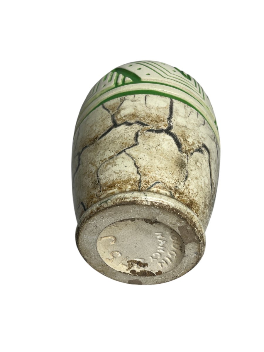 Art Deco, Ovoid Earthenware Vase Signed Géo Condé And Mougin Circa 1930-photo-4