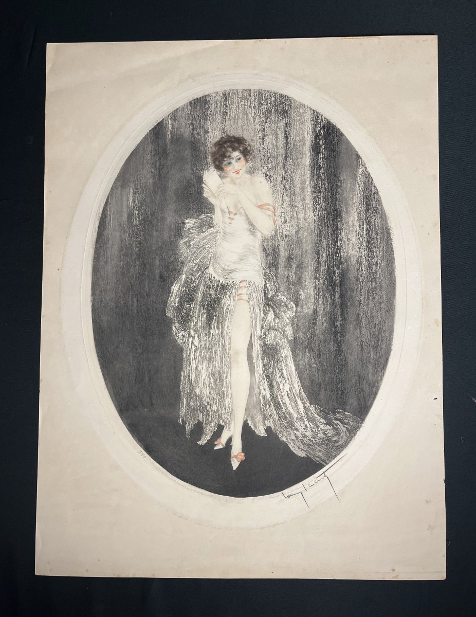 ICART, lithographie en ovale Jeune femme danseuse signée 1925-photo-2