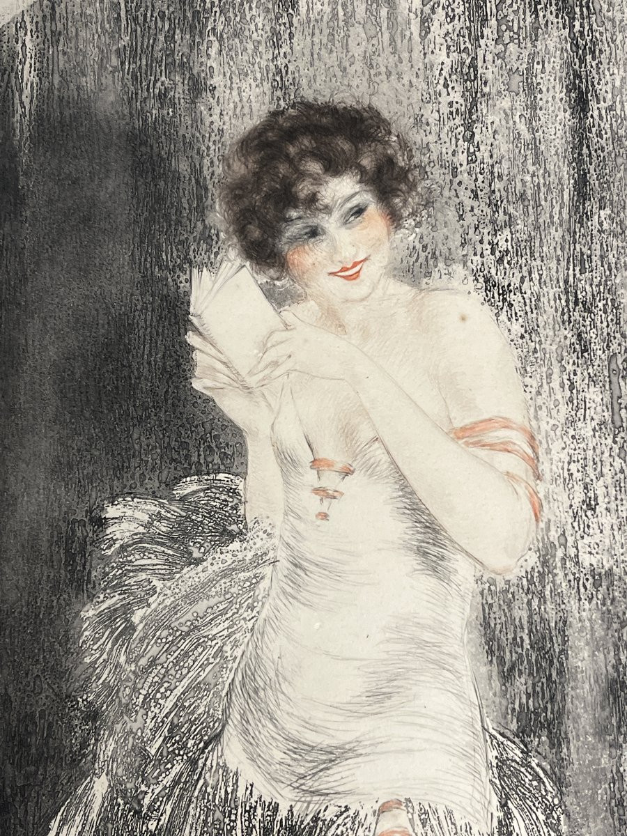 ICART, lithographie en ovale Jeune femme danseuse signée 1925-photo-3