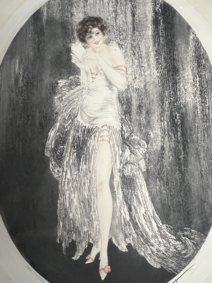ICART, lithographie en ovale Jeune femme danseuse signée 1925-photo-1