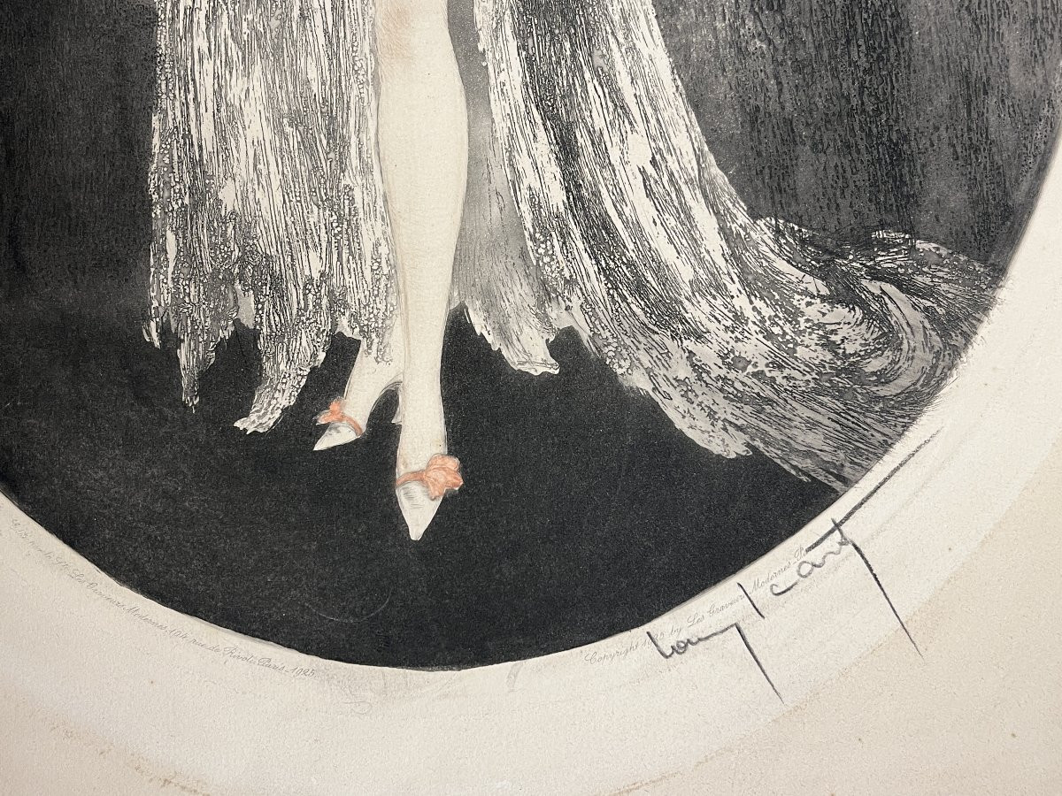 ICART, lithographie en ovale Jeune femme danseuse signée 1925-photo-2