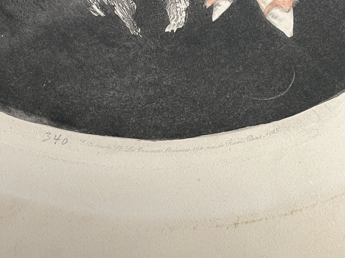 ICART, lithographie en ovale Jeune femme danseuse signée 1925-photo-3